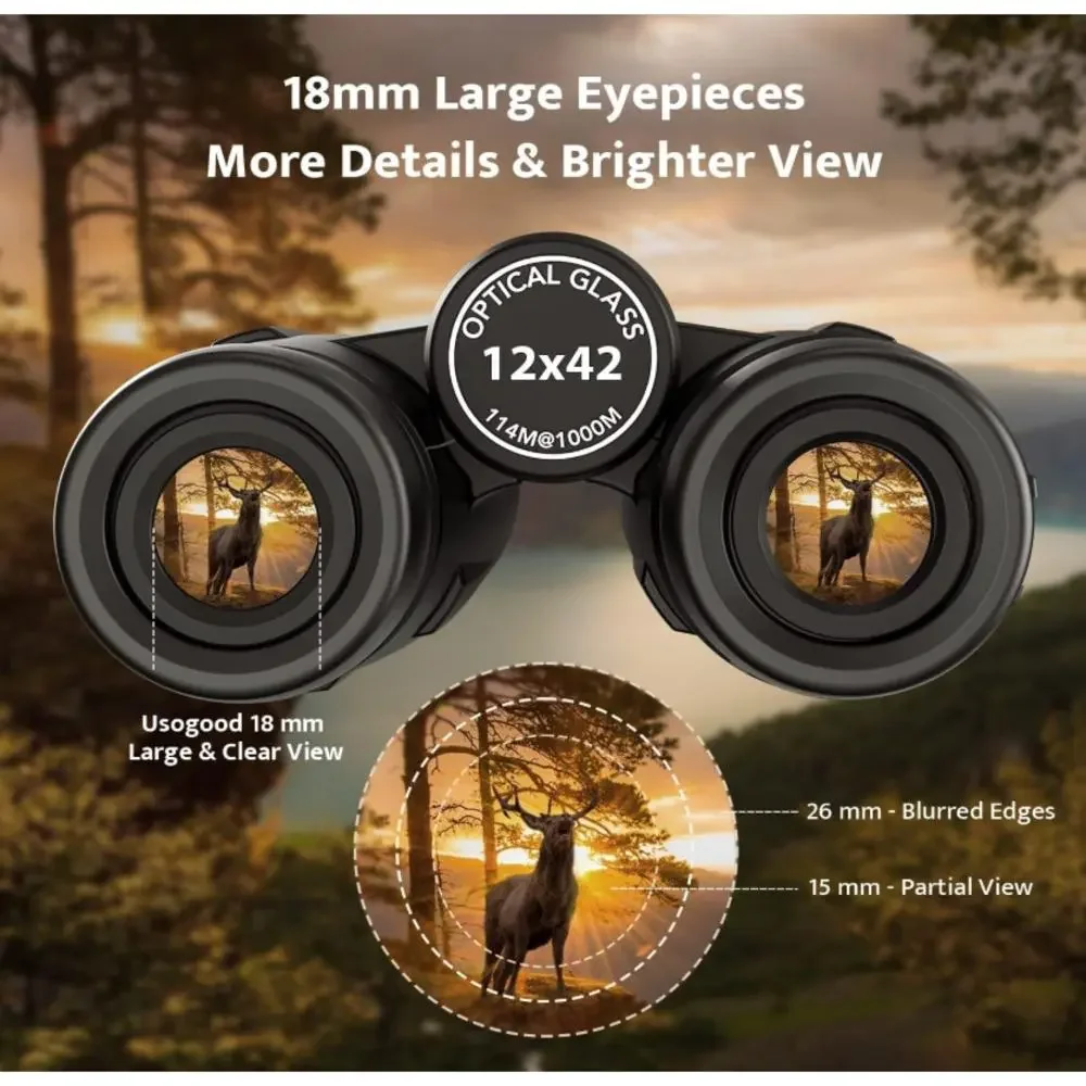 Outdoor Travel Binoculars Telescope, Waterproof Fogproof, Zoom Binoculars Adult